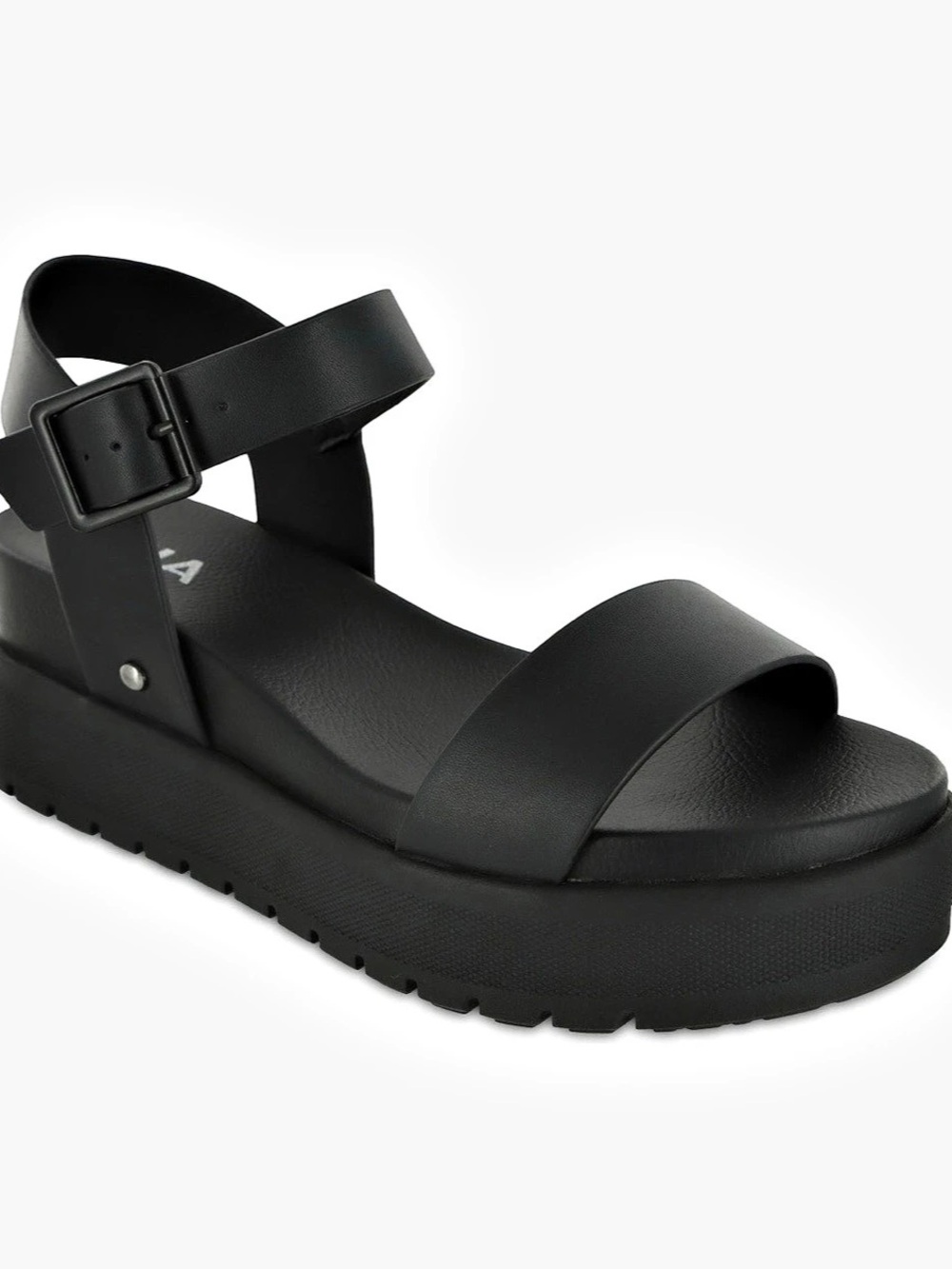 MIA kayci Ankle Strap Platform Wedge Sandals Black